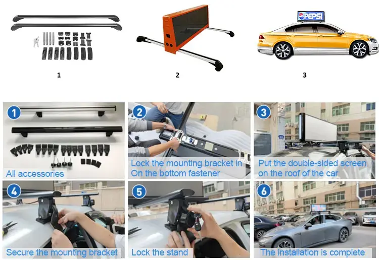 Taxi Roof Led Display Installation Steps Performance View