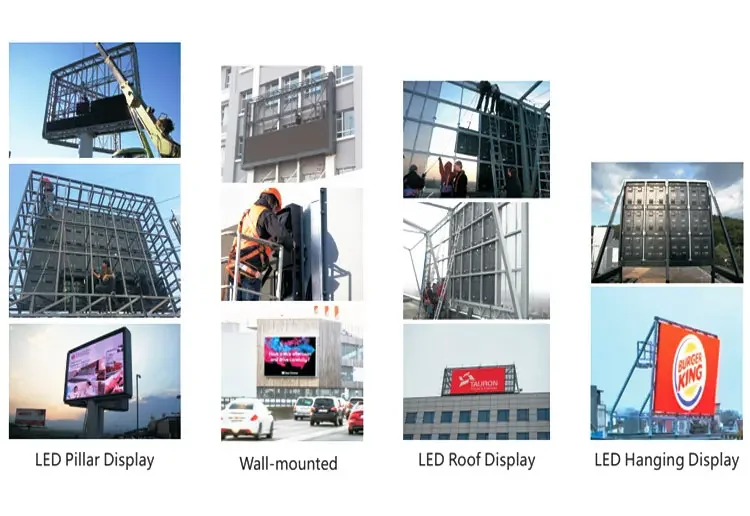 Outdoor LED Video Wall Displays Multiple Installation Types Performance View