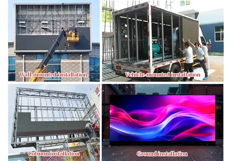 Outdoor LED Video Wall Displays Multiple Installation Types Feature Diagram