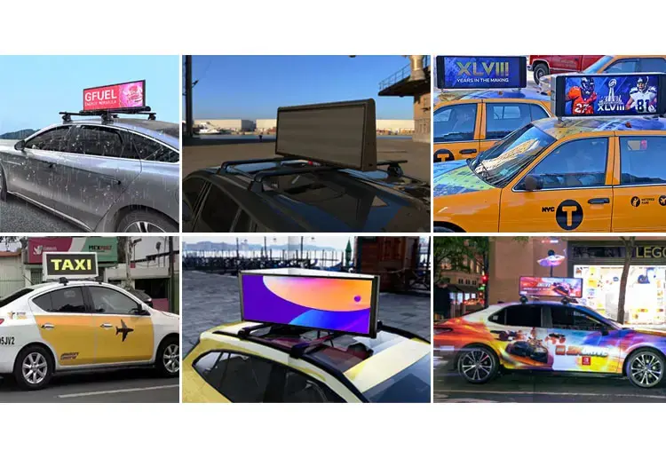 Taxi Top LED Display Solution Feature Diagram