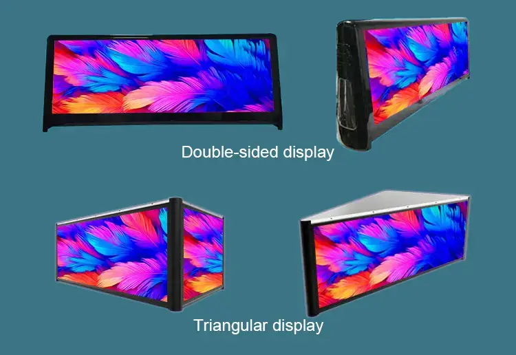 Customized LED Taxi Top Advertising Feature Diagram