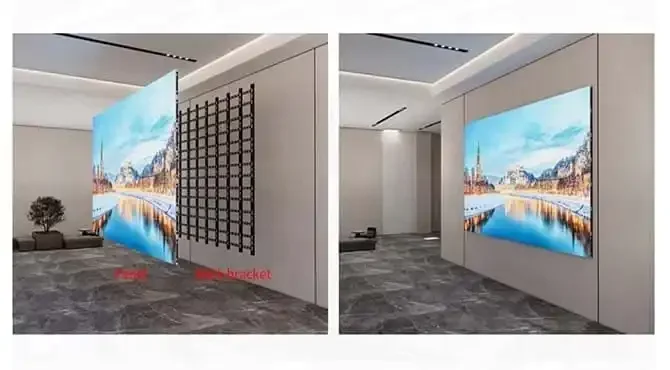 LED Screen Wall on Wall Mounted Feature Diagram