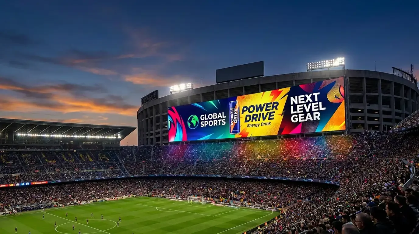 Outdoor Large Advertising LED Screen Project for a Football Stadium
