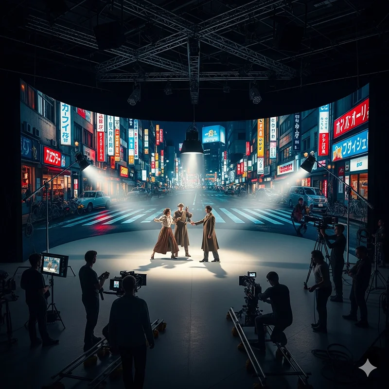 Virtual production LED video walls for filmmaking