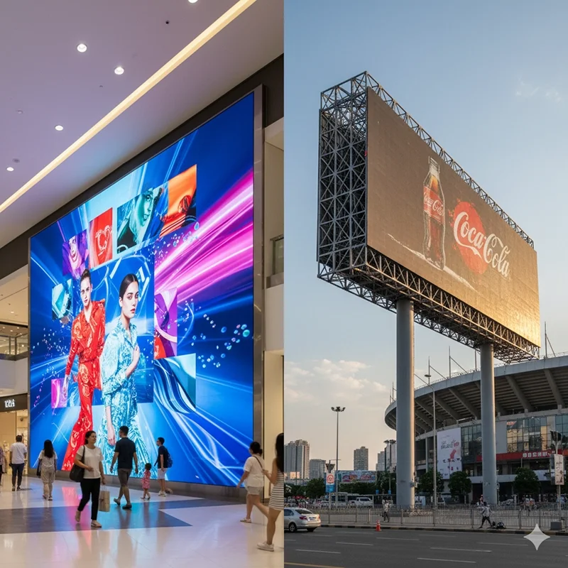 Comparison of indoor LED display and outdoor LED billboard applications Comparison of indoor LED display and outdoor LED billboard applications