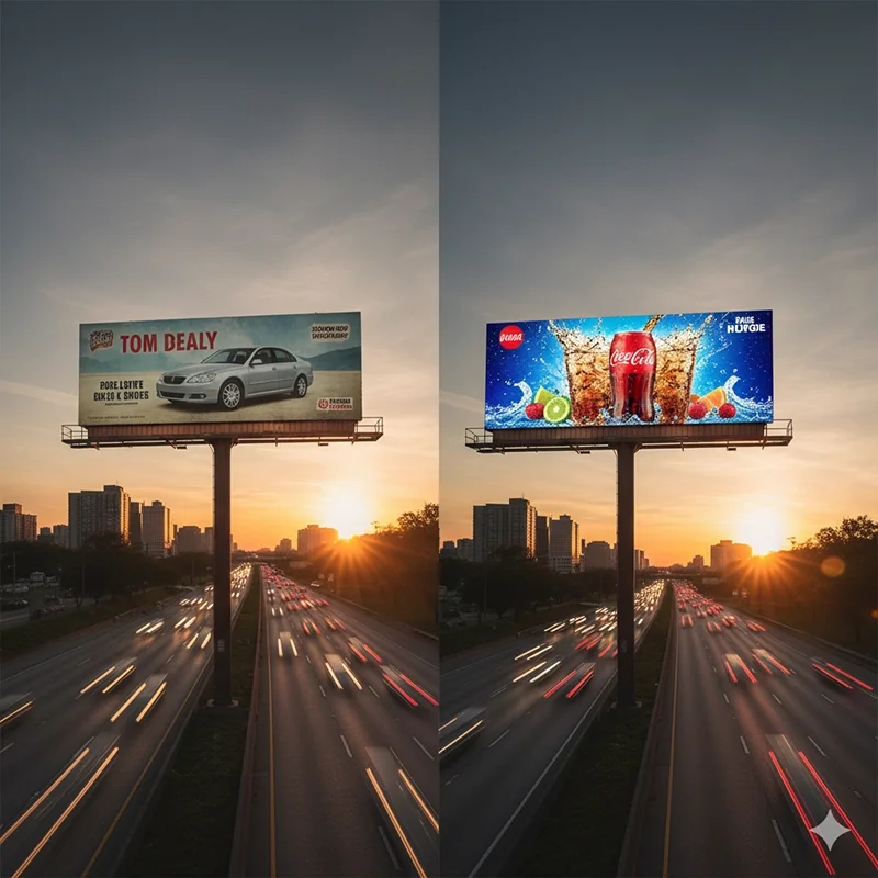 advertising LED display vs traditional billboard comparison advertising LED display vs traditional billboard comparison