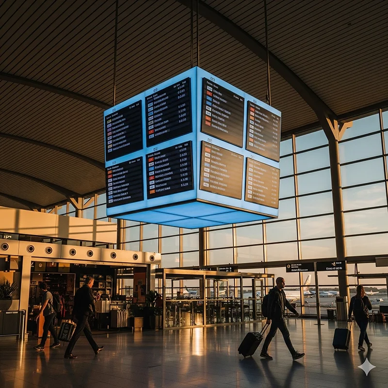cube LED display airport information cube LED display airport information