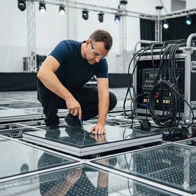 LED floor screen installation process LED floor screen installation process