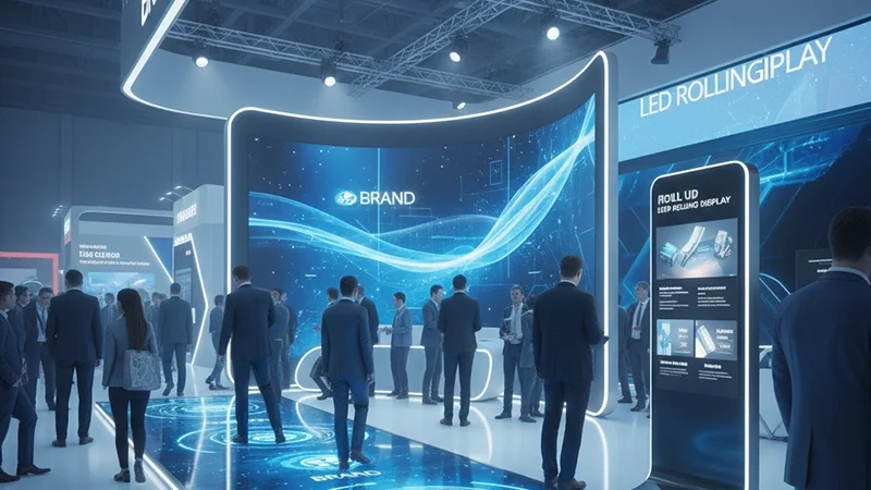 LED rolling display and roll up LED display at exhibition booth LED rolling display and roll up LED display at exhibition booth