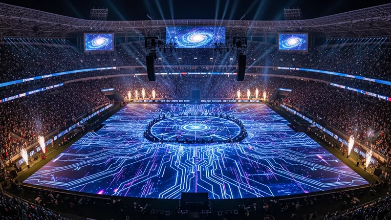 interactive LED floor screen in stadium display solution interactive LED floor screen in stadium display solution