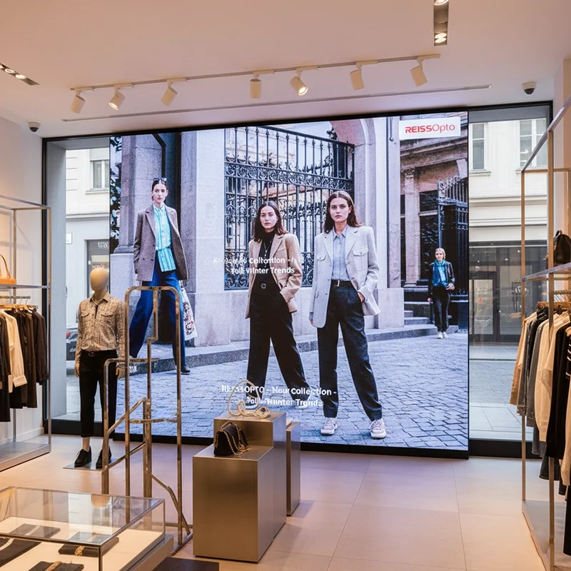 Indoor advertising LED display in a luxury retail store Indoor advertising LED display in a luxury retail store