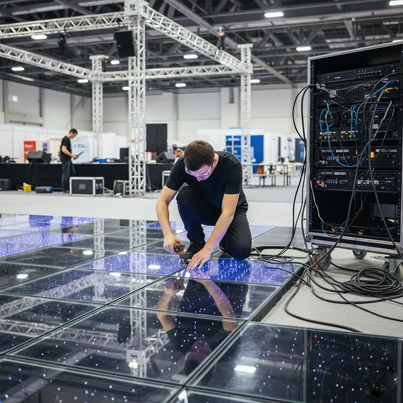LED rolling floor installation process LED rolling floor installation process