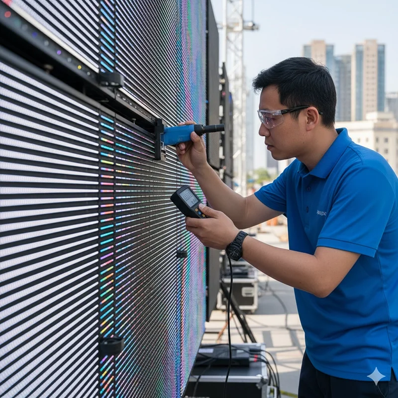 outdoor LED screen pixel pitch inspection outdoor LED screen pixel pitch inspection