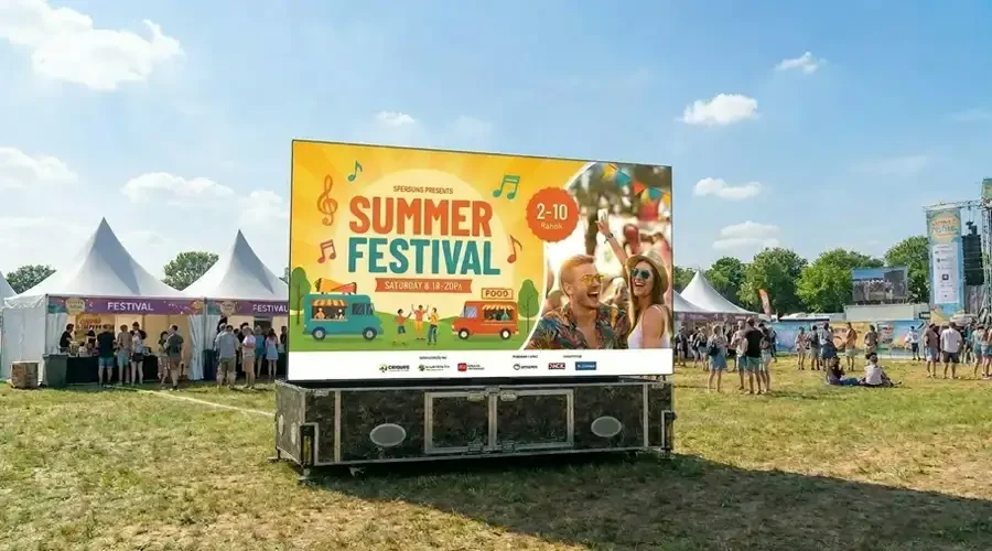 Mobile Automatic Folding LED Advertising Screen